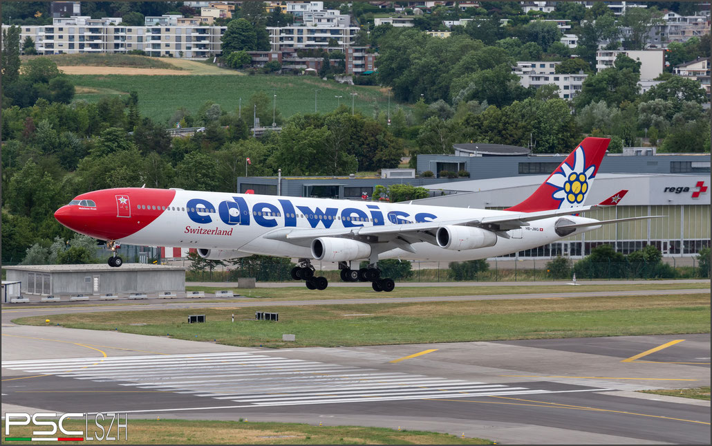 HB-JMG A340-313E 562 Edelweiss Air @ Zurich 07.2023 © Piti Spotter Club Verona