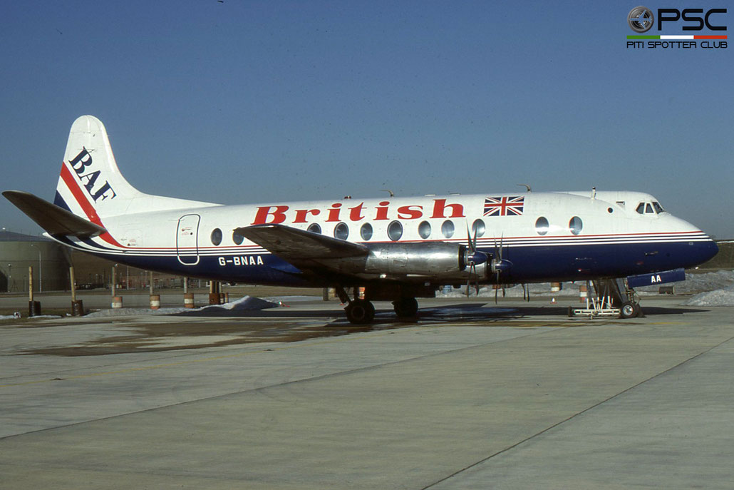 G-BNAA Vickers 806 Viscount 311  Dart 525 Viscount Southampton BAF British Air Ferries 1957  © 2018 courtesy of Marco Ceschi - Piti Spotter Club Verona