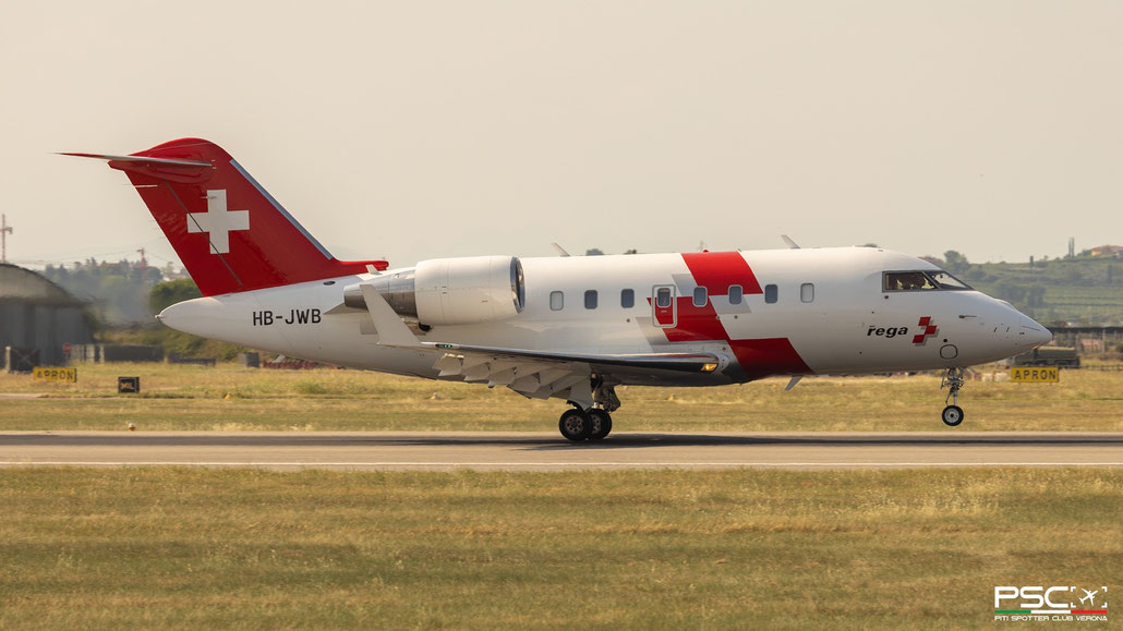 HB-JWB Bombardier Challenger 650 6105  CF34-3B  Swiss Air Ambulance 2017 @ Aeroporto di Verona 08 2025 © Piti Spotter Club Verona