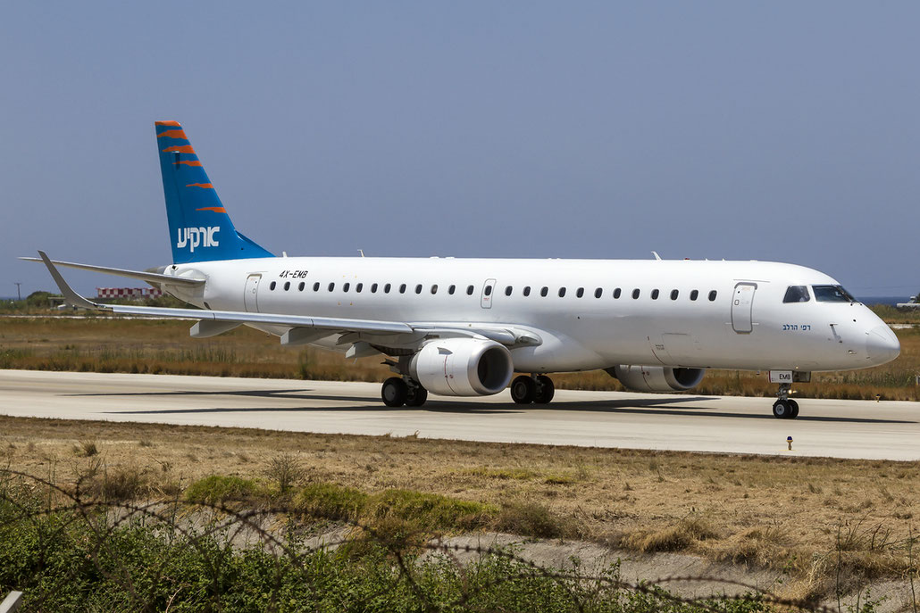 4X-EMB ERJ190LR 19000616 Arkia Israeli Airlines @ Rhodes Airport 06.07.2015 © Piti Spotter Club Verona