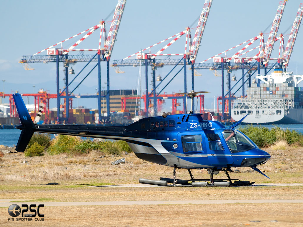 ZS-HKG. Bell 206B JetRanger III. @ Cape Town downtown Heliport Airport 19.03.2014 © Piti Spotter Club Verona