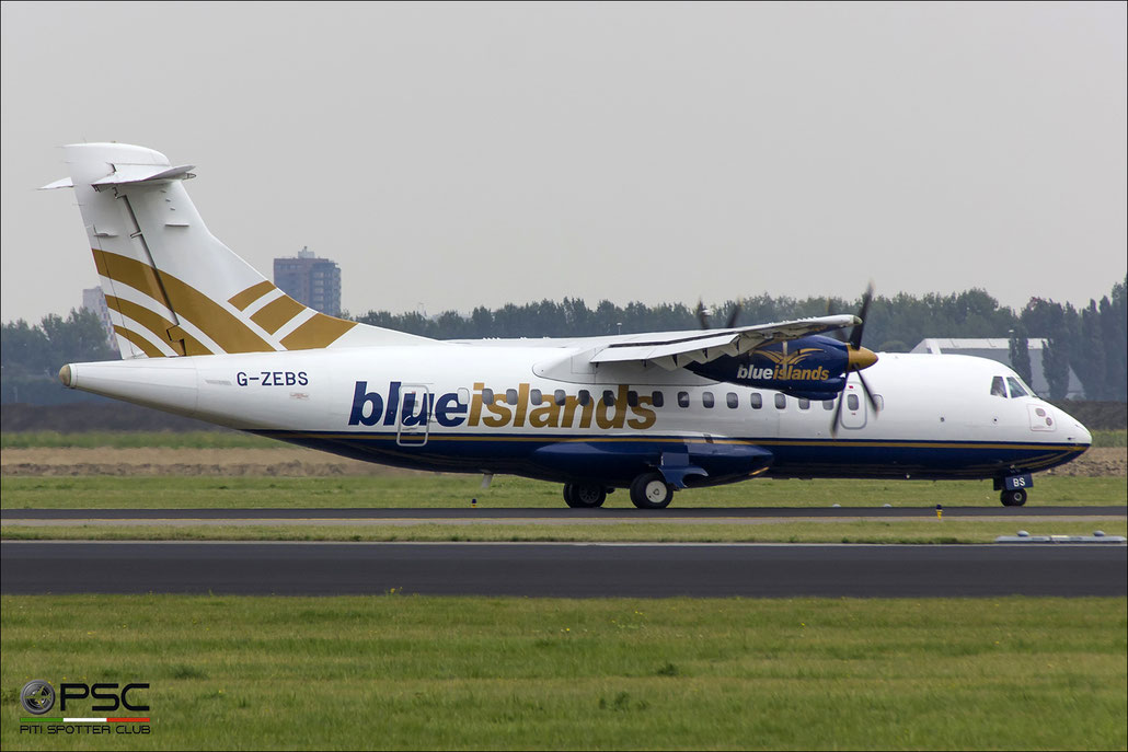 G-ZEBS ATR42-320 066 Blue Islands @ Amsterdam Airport 09.2013 © Piti Spotter Club Verona