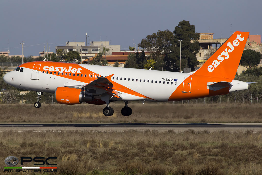 G-EZFZ A319-111 4425 EasyJet Airline @ Bari Airport 20.02.2016  © Piti Spotter Club Verona