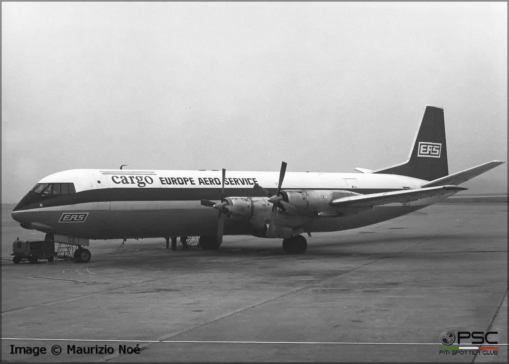F-BYCE Vickers 953C Merchantman 716  RR Tyne EAS Europe Aero Service 1961 © collezione Maurizio Noè p.g.c. - Piti Spotter Club Verona