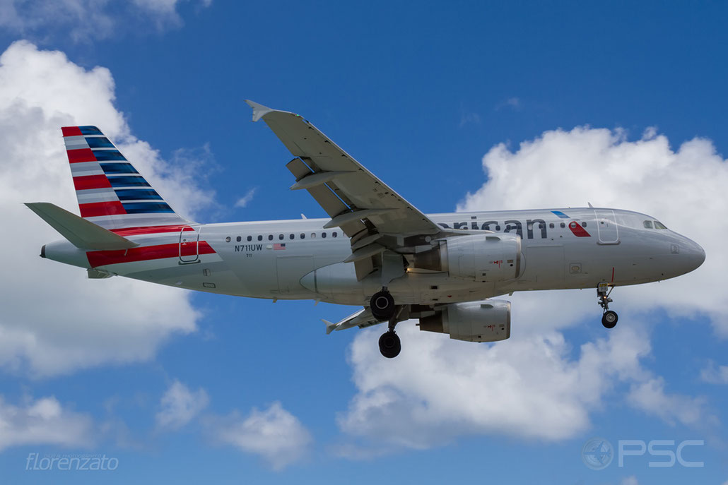 N711UW A319-112 1033 American Airlines @ Sint Maarten Airport 09.04.2016 © Piti Spotter Club Verona