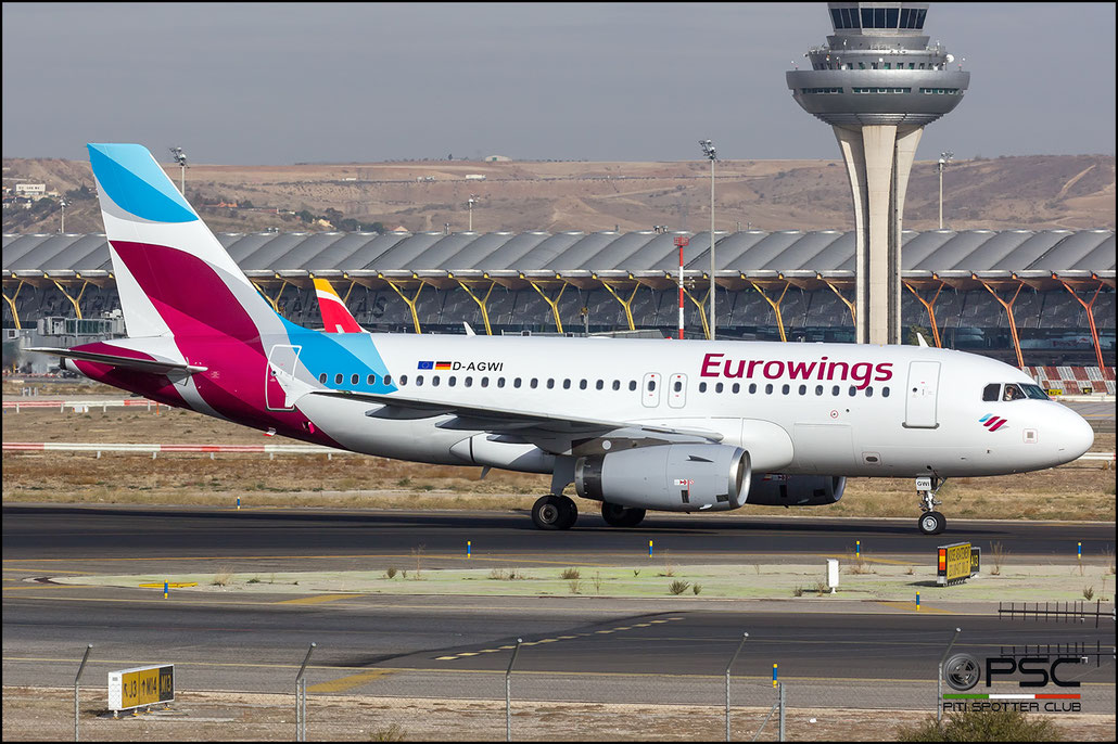 D-AGWI A319-132 3358 Eurowings @ Madrid Airport 23.11.2017 © Piti Spotter Club Verona