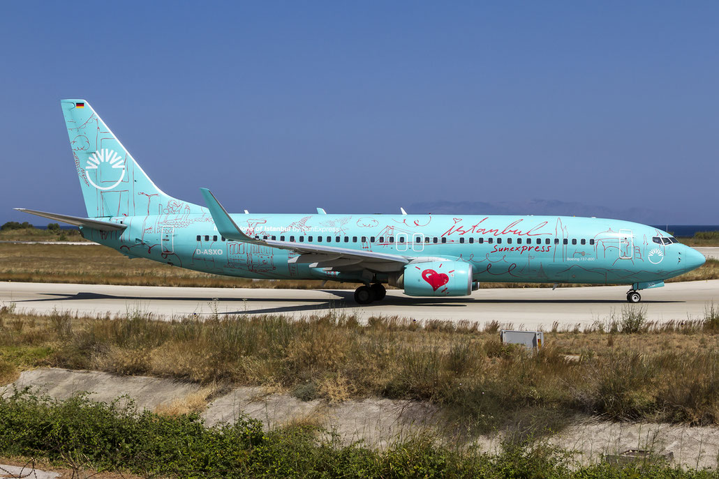 D-ASXO B737-8HX 29649/2515 SunExpress Germany @ Rhodes Airport 05.07.2015 © Piti Spotter Club Verona