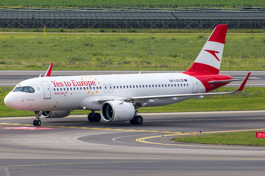 OE-LZO Airbus A320-271N 11076  PW1127G  Austrian Airlines 2022 @ Vienna 04 2024 © Piti Spotter Club Verona