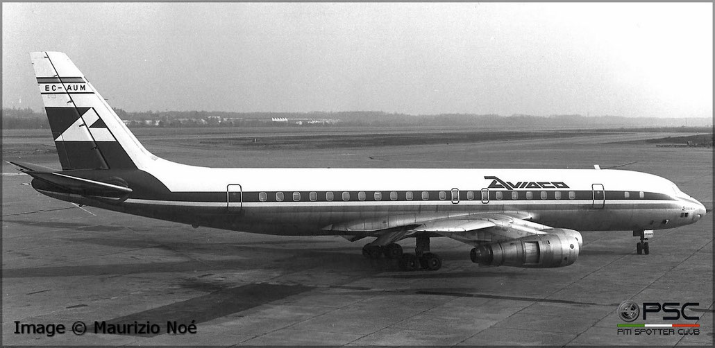 EC-AUM Douglas DC-8-52 45657 188 JT3D  Aviaco 1963  © collezione Maurizio Noè p.g.c. - Piti Spotter Club Verona