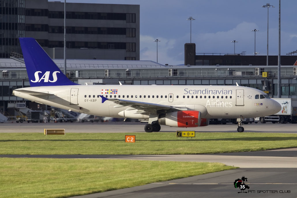 OY-KBP A319-132 2888 SAS Scandinavian Airlines - Scandinavian Airlines System @ Manchester Airport 21.06.2015 © Piti Spotter Club Verona
