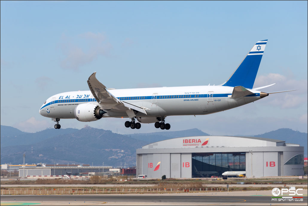 4X-EDF B787-9 63394/735 El Al Israel Airlines @ Barcelona 04.2023 © Piti Spotter Club Verona