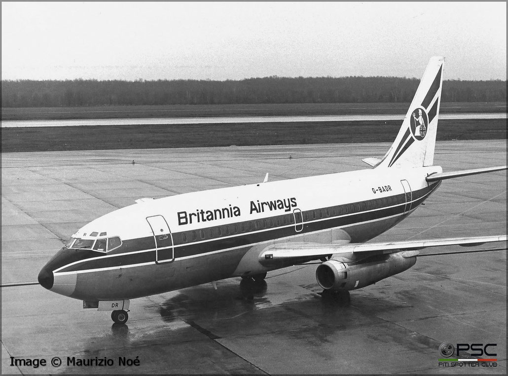 G-BADR Boeing 737-204 20633 318 JT8D-15A  Britannia Airways 1973  © collezione Maurizio Noè p.g.c. - Piti Spotter Club Verona