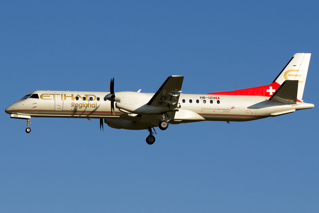HB-IZH Saab 2000 2000-011 Darwin Airline 17may14 opf Etihad Regional