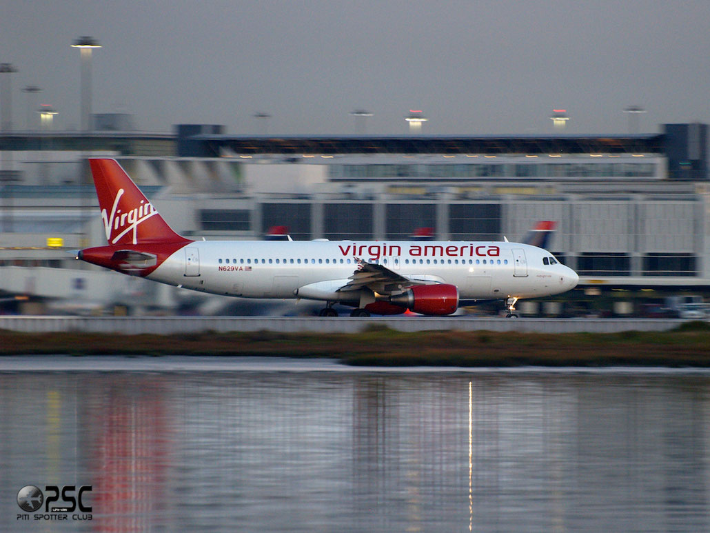 N629VA A320-214 3037 Virgin America @ San Francisco Airport 14.10.2013 © Piti Spotter Club Verona