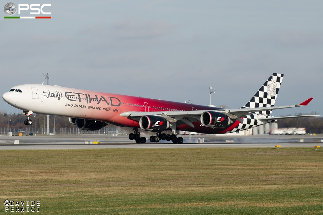 A6-EHJ A340-642 933 Etihad Airways @ Munich Airport 13.12.2015 © Piti Spotter Club Verona