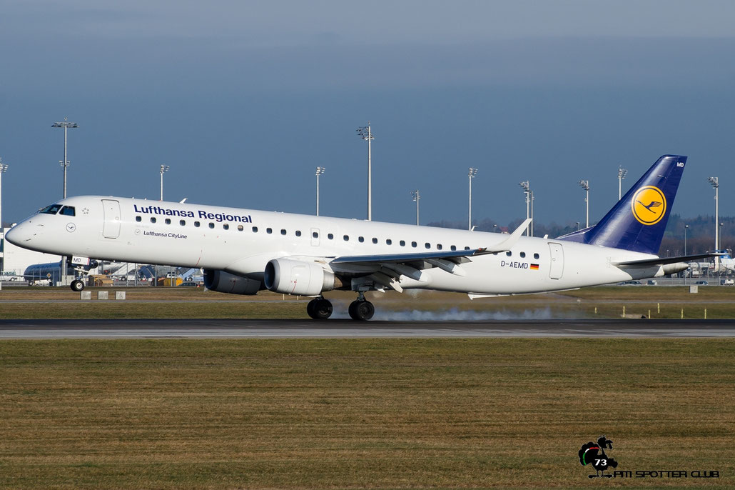 D-AEMD ERJ195LR 19000305 Lufthansa CityLine @ Munich Airport  12.2016 © Piti Spotter Club Verona