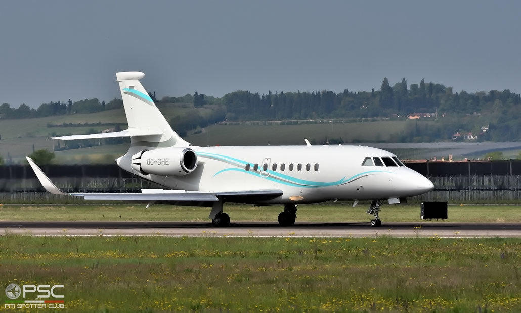 OO-GHE Falcon 2000LX 243 Abelag Aviation SA @ Aeroporto di Verona 12.04.2017  © Piti Spotter Club Verona