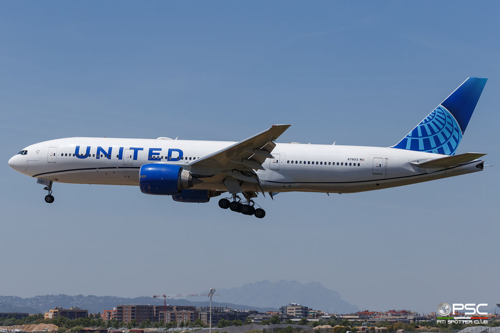 N78013 Boeing 777-224ER 29861 243 GE90-94B 0013 United Airlines 1999 @ Barcellona BCN 05 2026 © Piti Spotter Club Verona