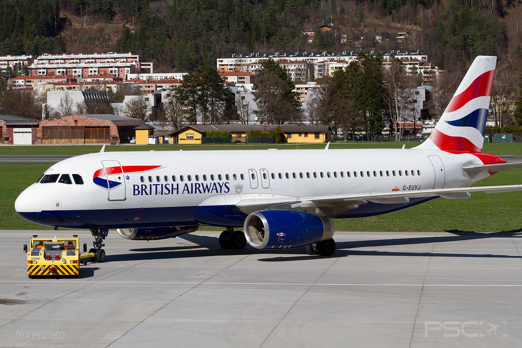 G-EUYJ A320-232 4464 British Airways @ Innsbruck 03.2024 © Piti Spotter Club Verona