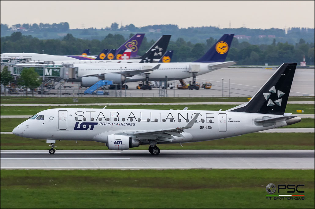 SP-LDK ERJ170LR 17000074 LOT Polish Airlines - Polskie Linie Lotnicze @ Munchen Airport 2016 © Piti Spotter Club Verona