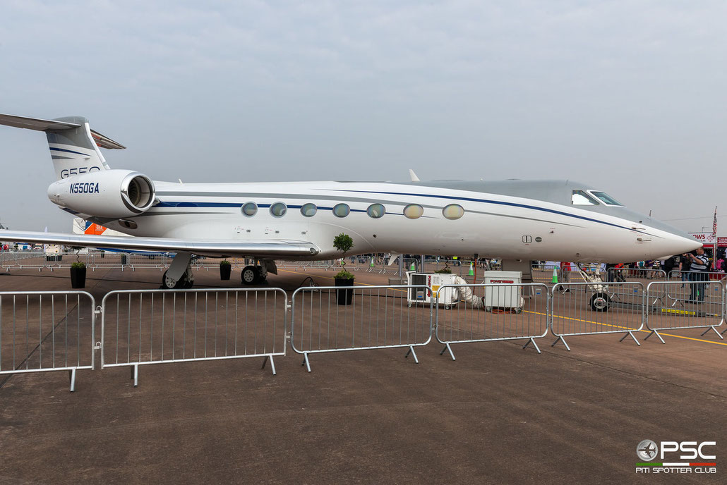 La matricola N550GA, spesso utilizzata dalla Gulfstream Aerospace per i suoi aerei dimostratori.