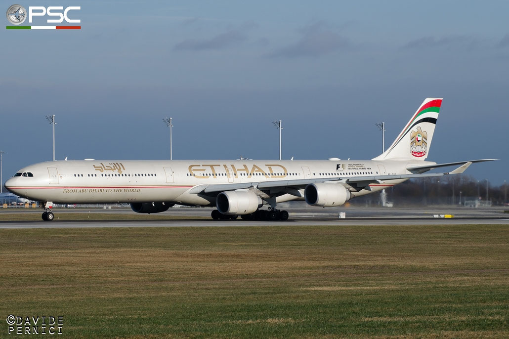 A6-EHE A340-642 829 Etihad Airways  @ Munich Airport 13.12.2015 © Piti Spotter Club Verona