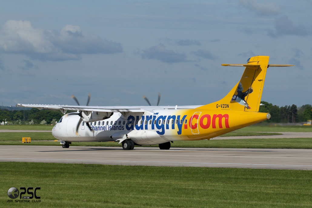 G-VZON ATR72-212A 853 Aurigny Air Services @ Manchester Airport 13.05.2013 © Piti Spotter Club Verona