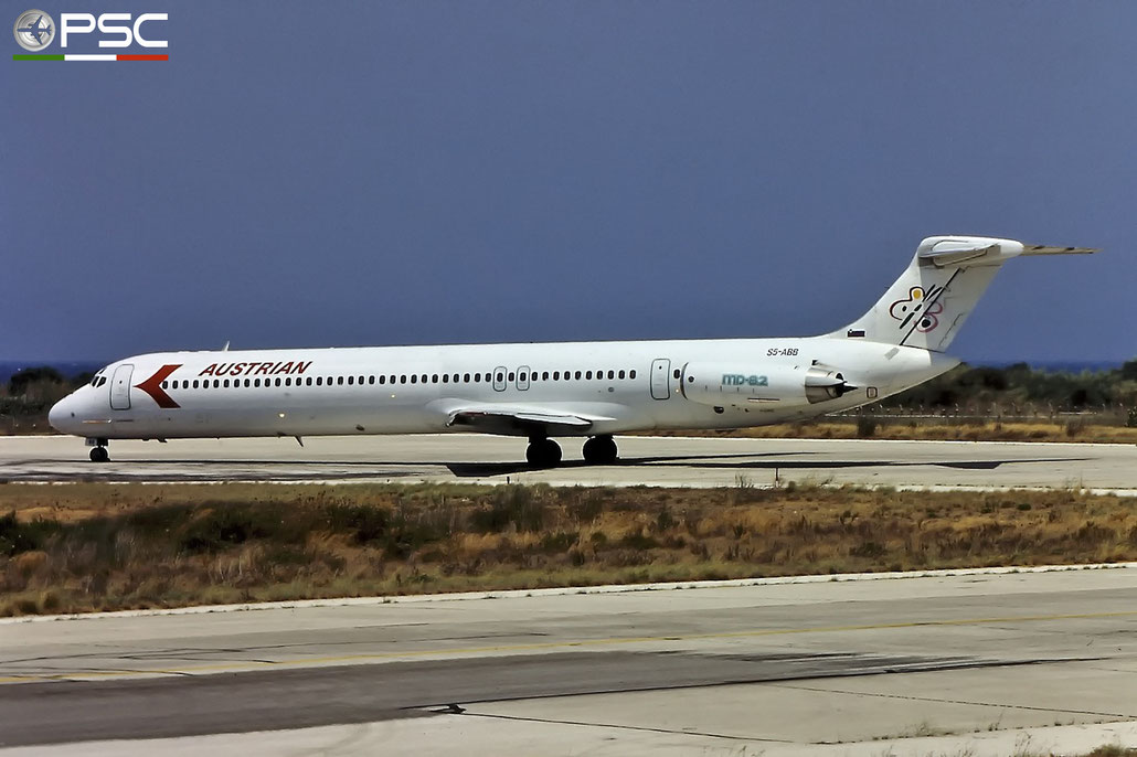 S5-ABB MD-82 48087/1035 Adria Airways lsd Austrian © 2018 courtesy of Marco Ceschi - Piti Spotter Club Verona