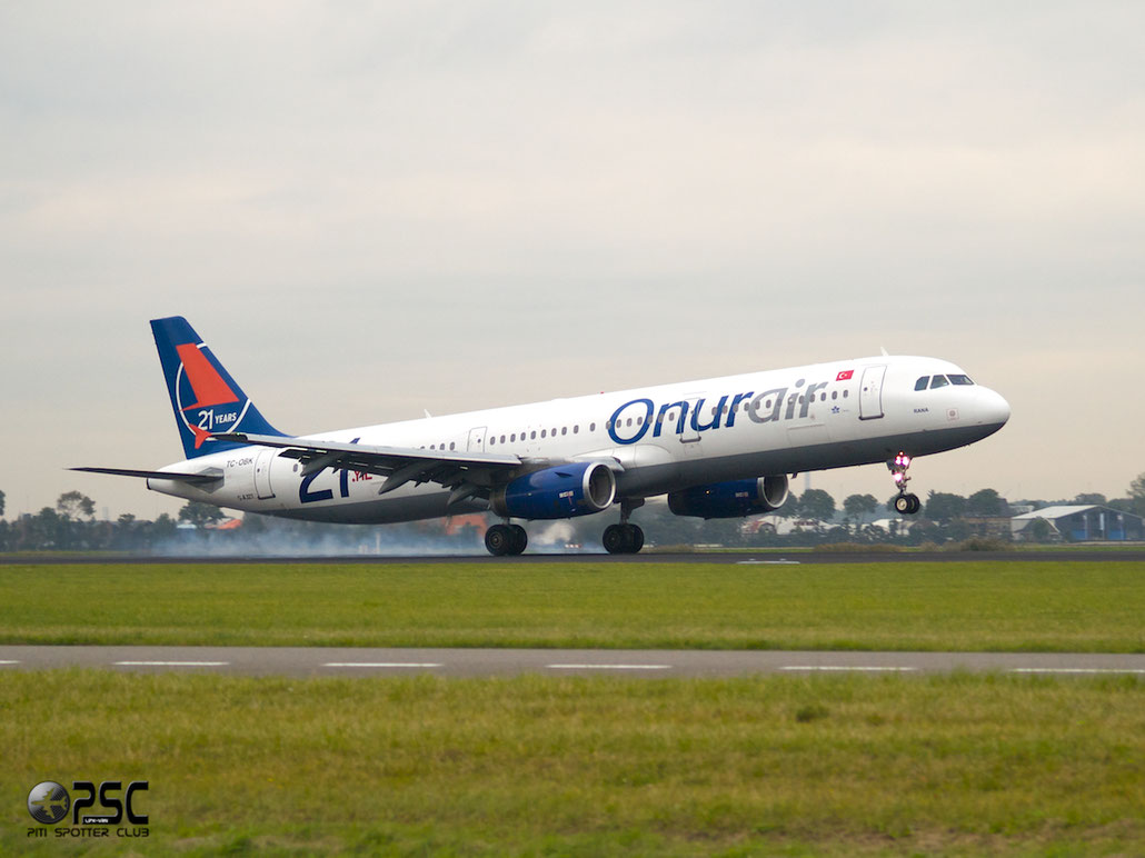 TC-OBK A321-231 792 Onur Air @ Amsterdam Airport 20.09.2013 © Piti Spotter Club Verona