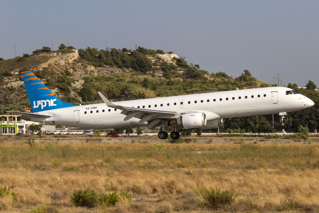 4X-EMA ERJ195LR 19000172 Arkia Israeli Airlines @ Rhodes Airport 06.07.2015 © Piti Spotter Club Verona