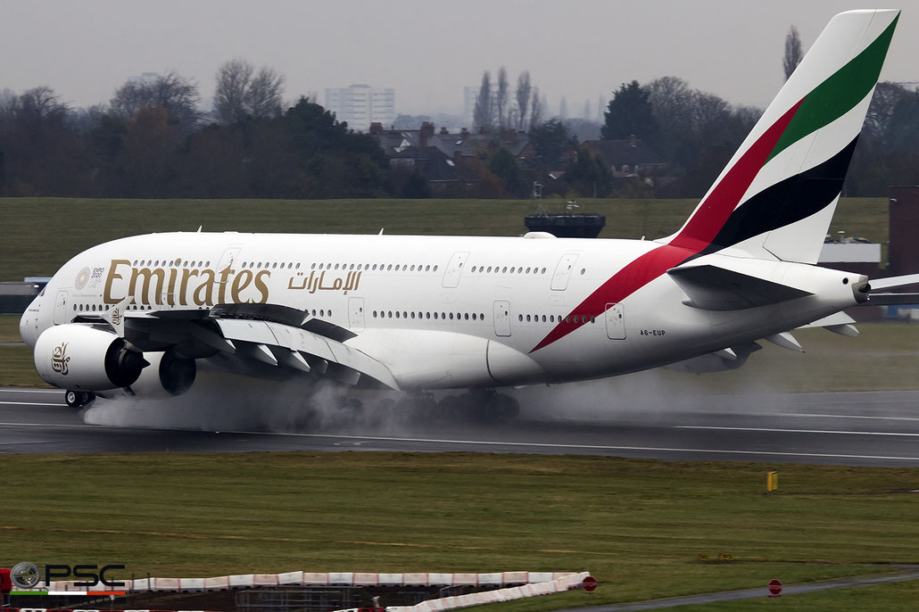 A6-EUP A380-842 228 Emirates @ Birmingham Airport 11.2017 © Piti Spotter Club Verona