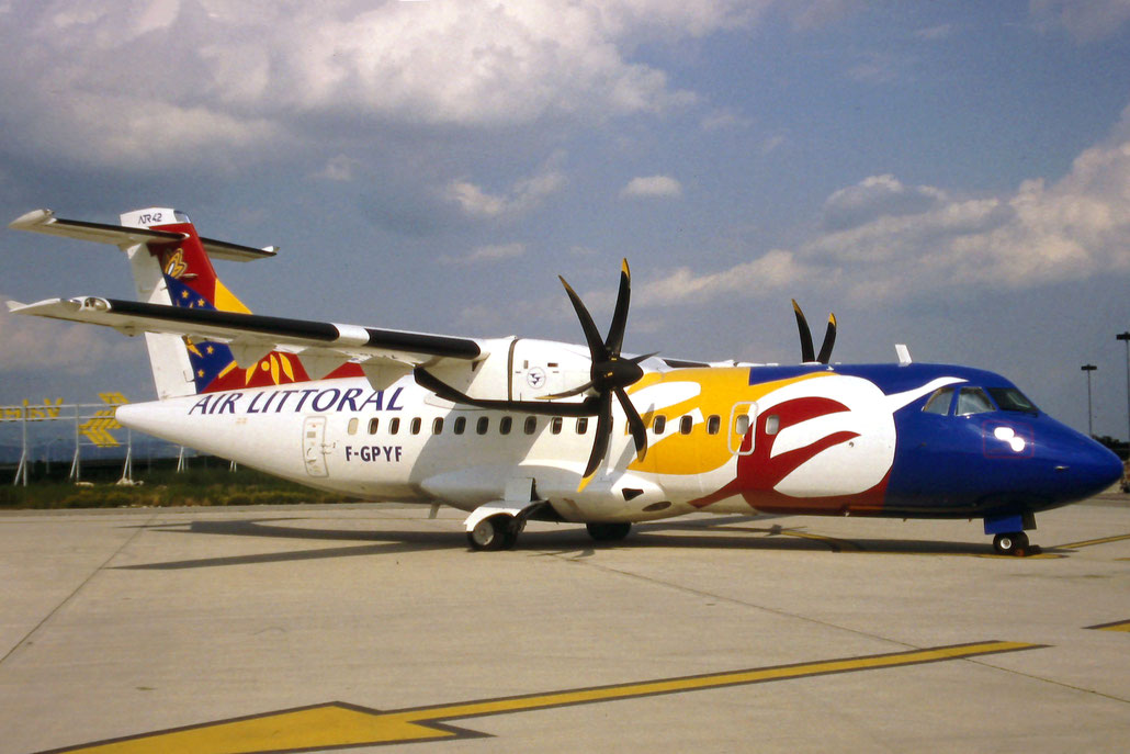 F-GPYF ATR 42-500 495  PW127E  Air Littoral 1995 @ Aeroporto di Verona © Piti Spotter Club Verona