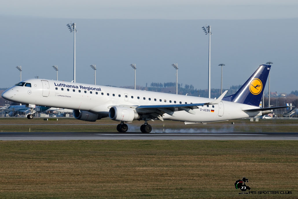 D-AEBN ERJ195LR 19000532 Lufthansa CityLine @ Munich Airport  12.2016 © Piti Spotter Club Verona