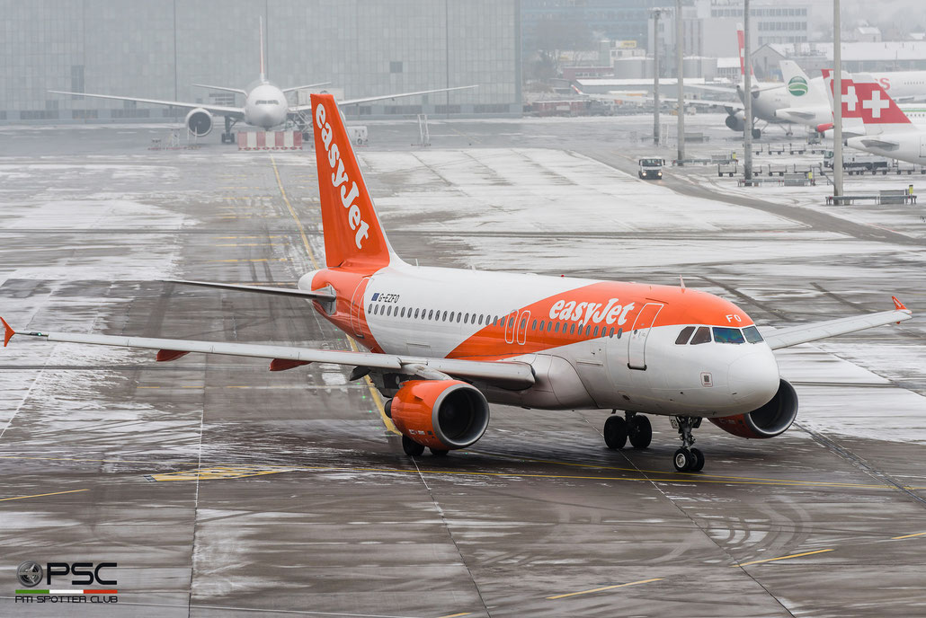 G-EZFO A319-111 4080 EasyJet Airline @ Zurich Airport 21.01.2017  © Piti Spotter Club Verona