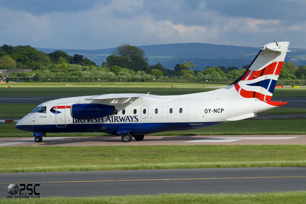OY-NCP Do328-310 3219 Sun-Air of Scandinavia @ Manchester Airport 13.05.2014 © Piti Spotter Club Verona