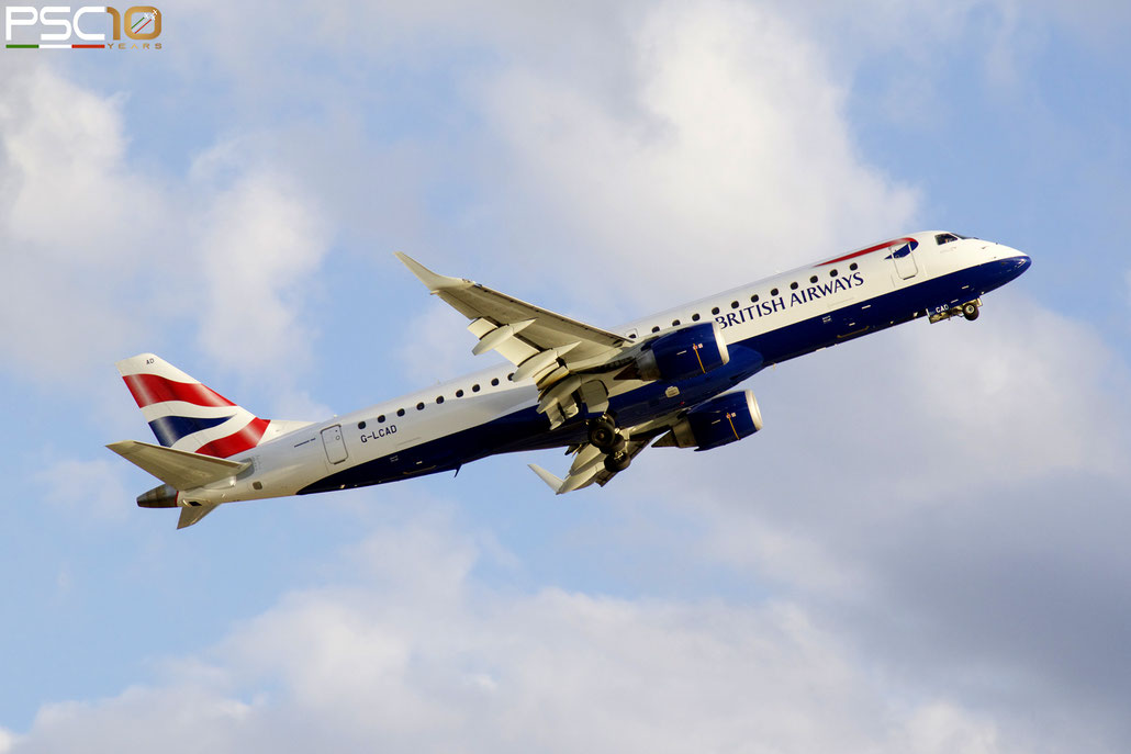 G-LCAD  ERJ190LR  19000535  BA CityFlyer  @ London City Airport ©  2022 Piti Spotter Club Verona