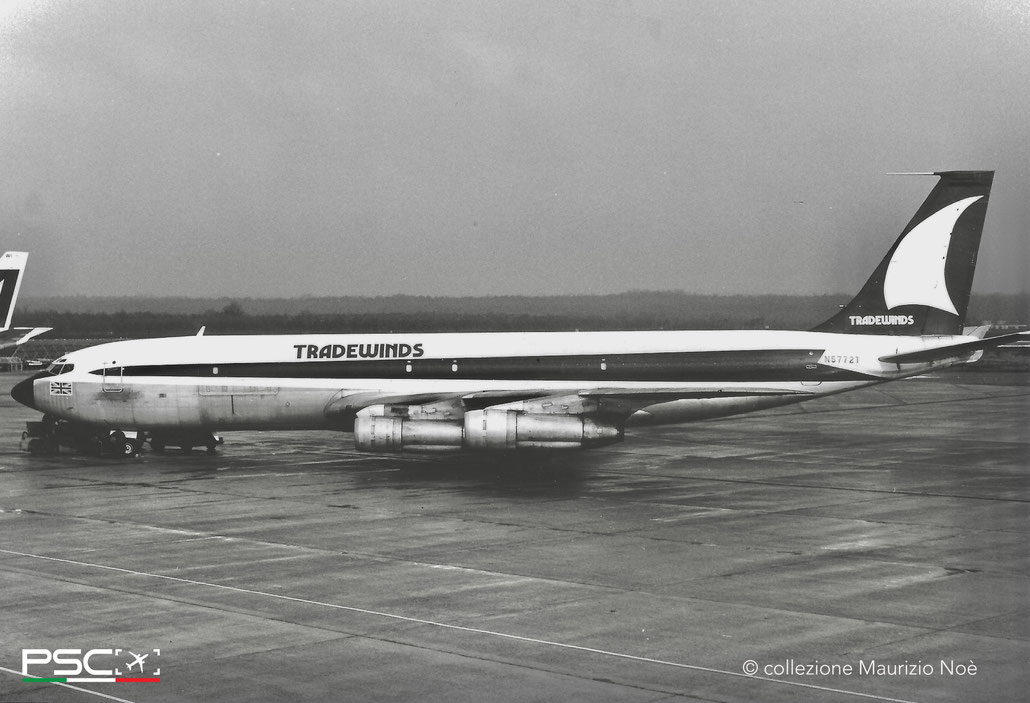 N5772T Boeing 707-331C 19213 613 JT3D-3B  Tradewinds Airways 1967 @ Milano Malpensa © collezione Maurizio Noè - Piti Spotter Club Verona 