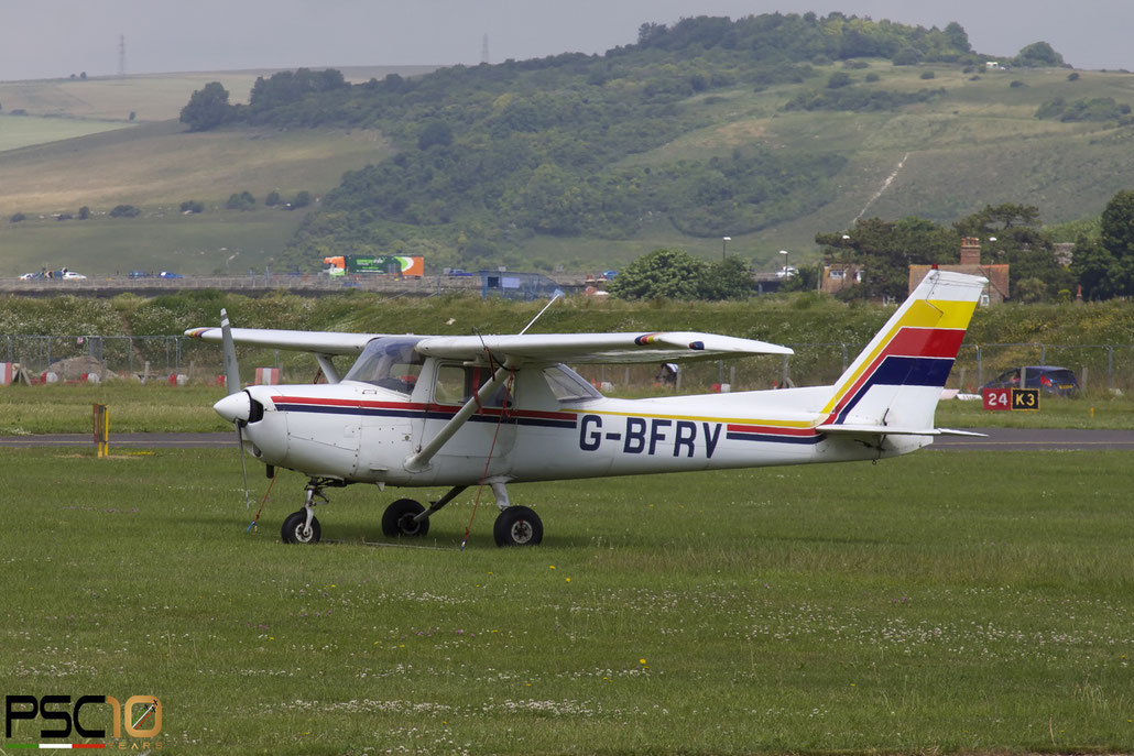 G-BFRV (Cristal Air Ltd) Cessna FA152 Aerobat @ Brighton City Airport ©  2022 Piti Spotter Club Verona