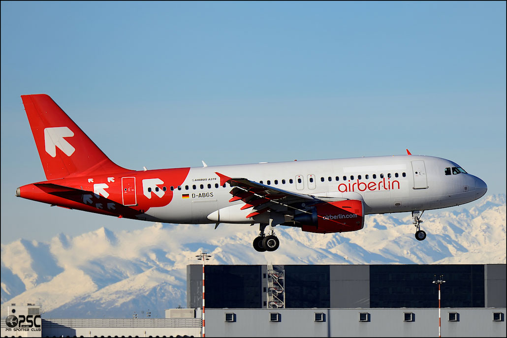 D-ABGS A319-112 3865 Air Berlin @ Milano Malpensa Airport 25.01.2014 © Piti Spotter Club Verona