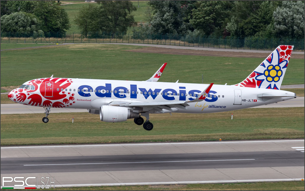 HB-JLT A320-214 5518 Edelweiss Air @ Zurich 07.2023 © Piti Spotter Club Verona