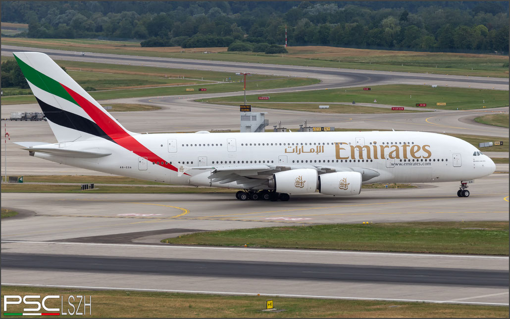 A6-EOA A380-861 159 Emirates @ Zurich 07.2023 © Piti Spotter Club Verona