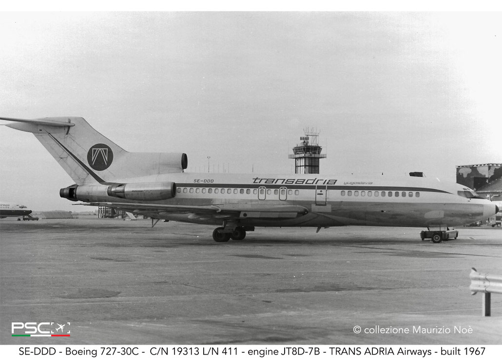 SE-DDD Boeing 727-30C 19313 411 JT8D-7B  Trans Adria Airways @ Milano Malpensa © collezione Maurizio Noè - Piti Spotter Club Verona