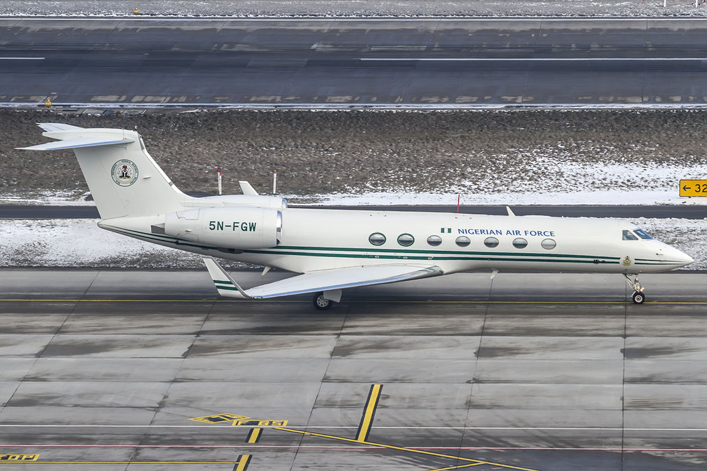 5N-FGW G550 5310 Nigerian Air Force @ Zurich Airport 21.01.2016 © Piti Spotter Club Verona