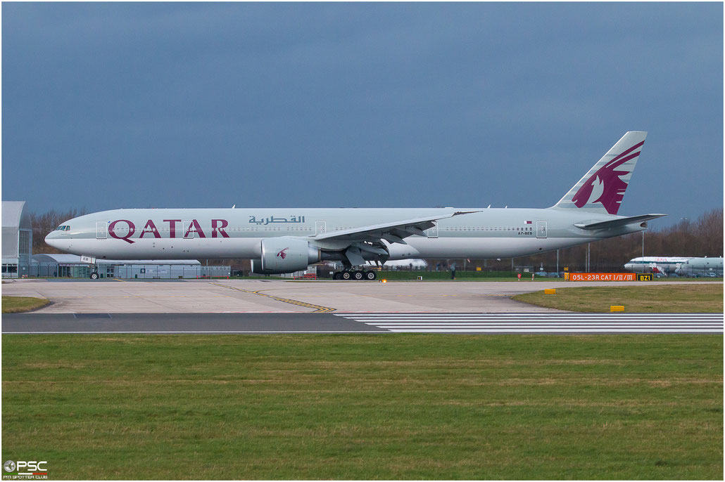 A7-BEB  B777-3DZER  43215/1218  Qatar Airways  @ Manchester 2015 © Piti Spotter Club Verona 