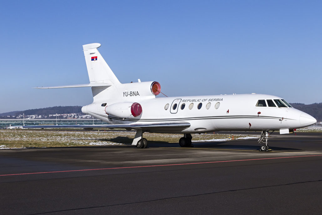 YU-BNA Falcon 50 43 Government of Serbia @ Zurich Airport 21.01.2016 © Piti Spotter Club Verona