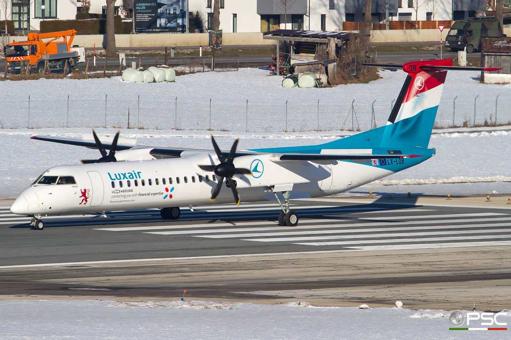 LX-LQB DHC-8-402 4512 Luxair @ Innsbruck Airport 27.01.2018 © Piti Spotter Club Verona
