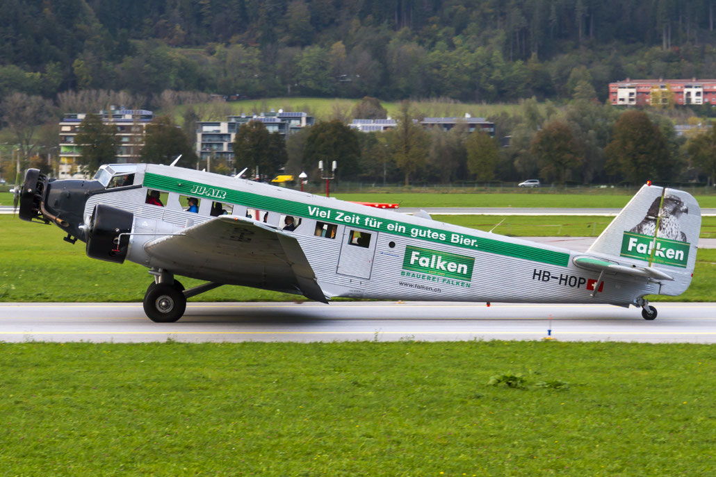 HB-HOP Ju-Air Junkers Ju-52/3m · Ju-Air @ Innsbruck Airport 10.2014 © Piti Spotter Club Verona