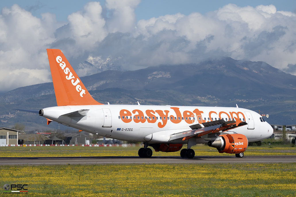 G-EZEG A319-111 2181 easyJet @ Aeroporto di Verona 13.04.2018  © Piti Spotter Club Verona