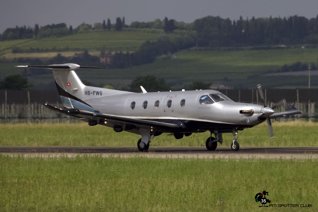 HB-FWG PC-12/47E 1298 Share Plane AG @ Aeroporto di Verona 25.05.2017  © Piti Spotter Club Verona