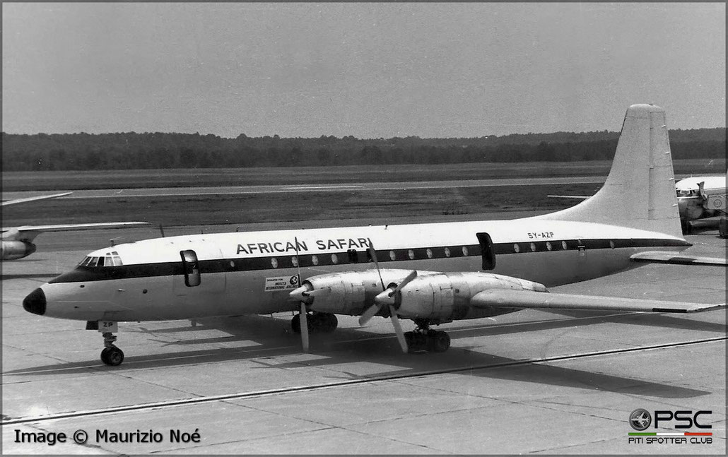 5Y-AZP Bristol 175 Britannia 308F 12922  Bristol Proteus  African Safari Airways 1958  © collezione Maurizio Noè p.g.c. - Piti Spotter Club Verona